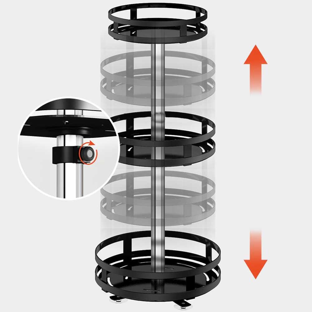 Supporto Dispenser Contenitore Porta spezie in Metallo 3 Ripiani Girevoli Rotondi