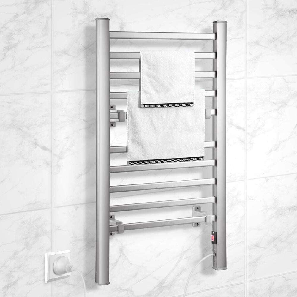 Scaldasalviette Termoarredo Elettrico per Bagno 2in1 da Parete e Terra 10 Barre