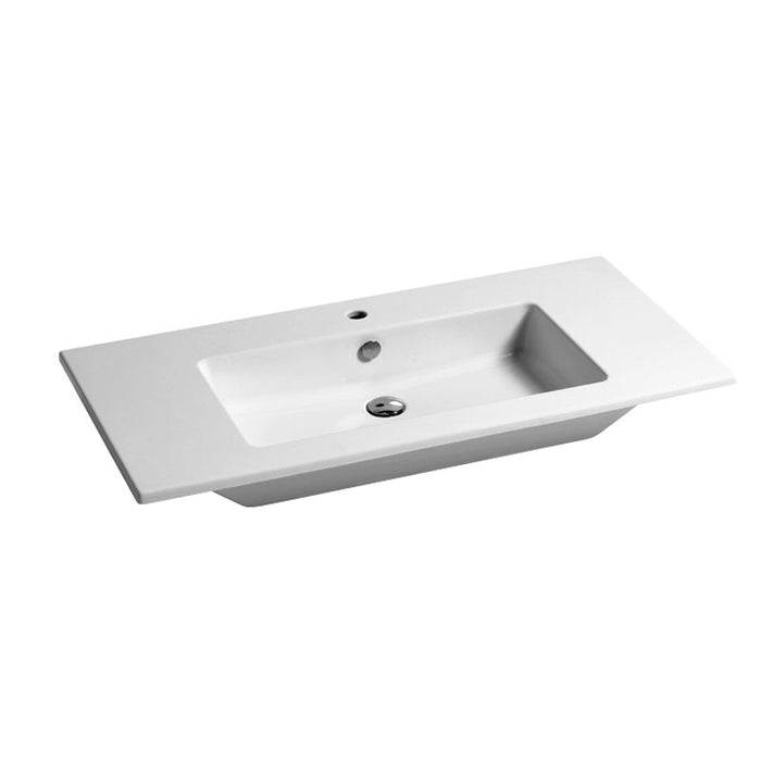 Lavabo consolle Azzurra modello Slim 106x51 cm per installazione sospesa o da appoggio su mobile forato