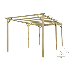 Pergolato in Legno 6x3 Gazebo Doppia Pergola Giardino Verdelook