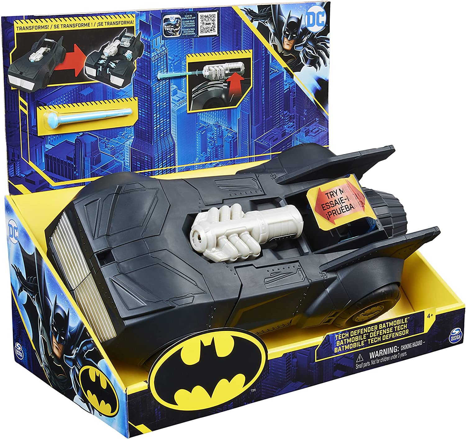 DC Comics Spin Master Tech Defender Batmobile Giocattolo Batman Idea Regalo