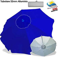 Ombrellone da spiaggia Alluminio 2 mt con Snodo tessuto Polyestere BLU Palo 32mm