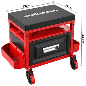 Sgabello Mobile da Officina con Cassetto Porta Attrezzi Sedia Meccanico Utensili