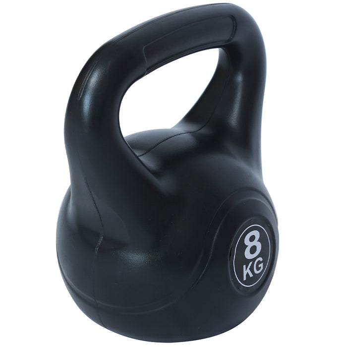 Kettlebell 8 Kg in PVC con Cemento Manico Antiscivolo Peso per Fitness Palestra