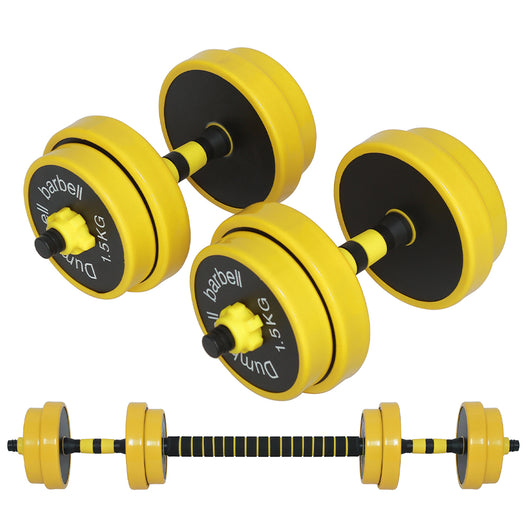 Set Manubri da 15kg (4x2kg+4x1.5kg) con Bilanciere Pesi per Fitness Allenamento