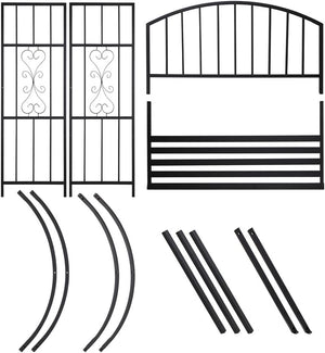 Panchina 2 posti con Arco da Giardino per Rose e Piante in Metallo 110x50x205 cm