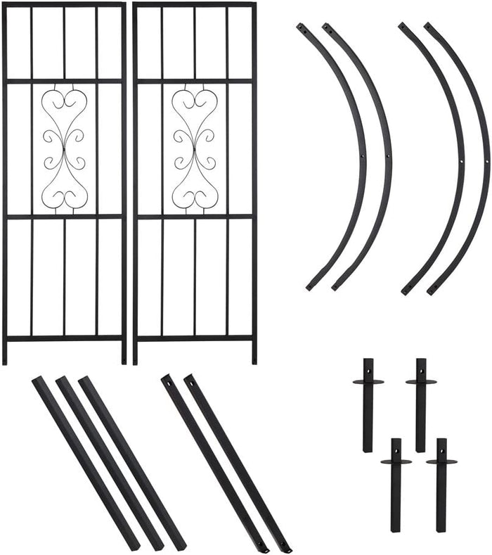 Arco da Giardino Supporto per Rose Piante Rampicanti in Metallo Altezza 205 cm