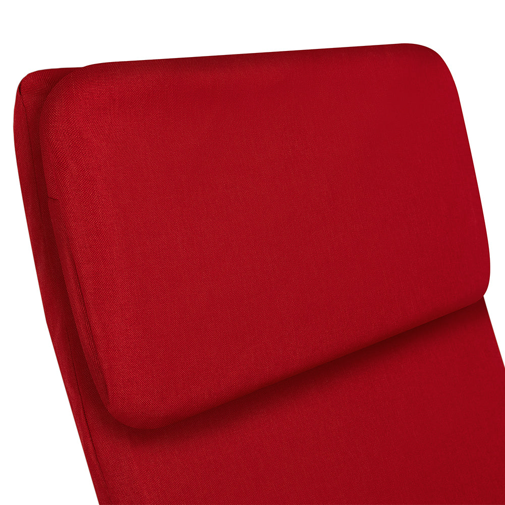 Sedia Poltrona Relax Ergonomica Rivestimento Cotone Rosso con Borsa 2 Scomparti