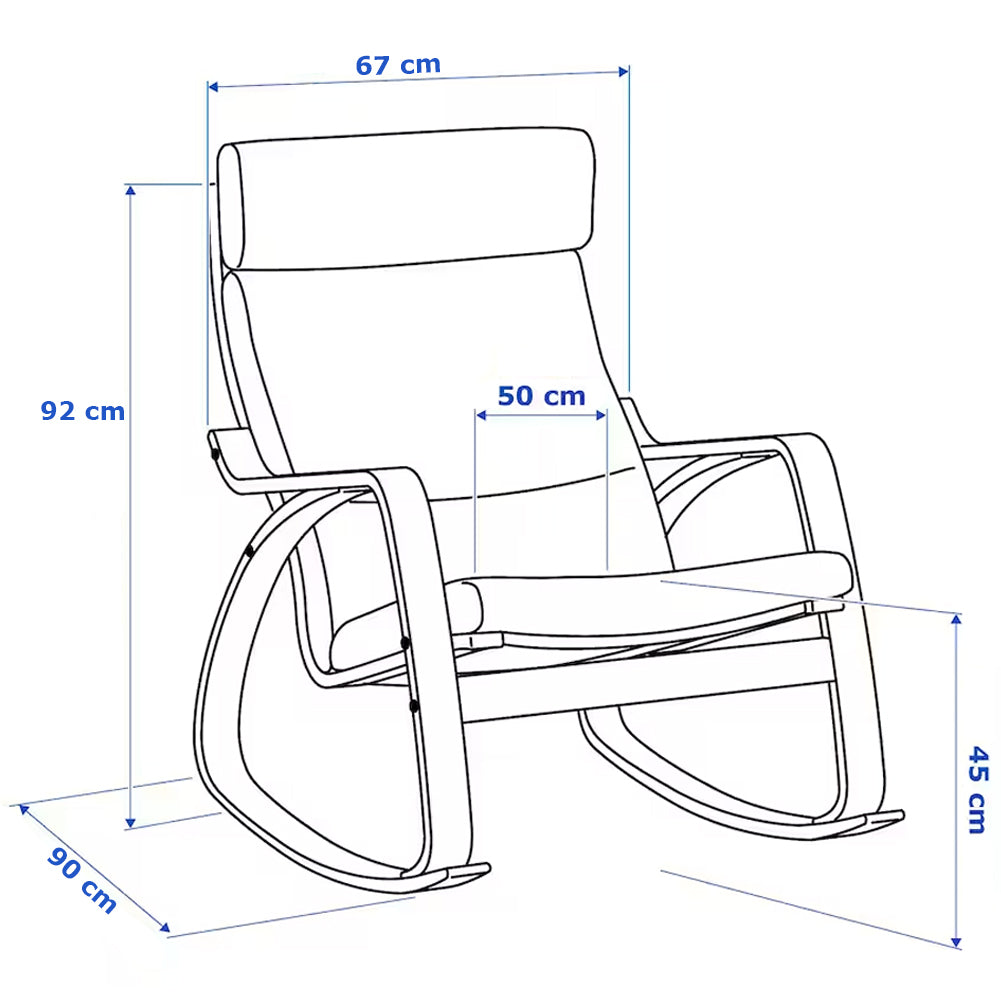 Sedia a Dondolo Poltrona Relax in Cotone Grigio con Schienale Cuscino Ergonomici