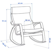 Sedia a Dondolo Poltrona Relax in Cotone Grigio con Schienale Cuscino Ergonomici