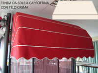 Tenda Sole Cappottina 4 Raggi, Telo PVC Crema, Largh. 3 x Sporgenza 1,20, UV-Resistente, Impermeabile Giardino, Balcone