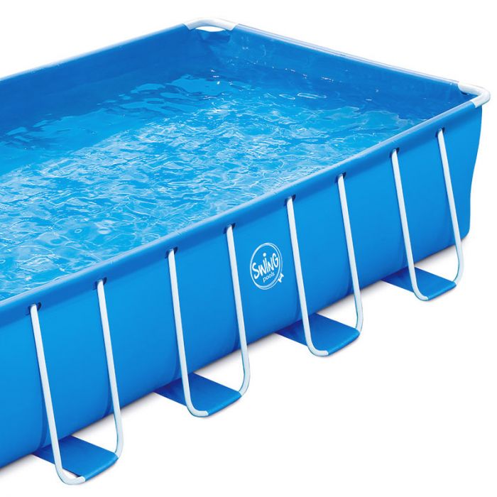 Piscina Fuori Terra Swing Metal Frame Rettangolare 4,88 X 2,44 X H 1,07 M - Kit Easy