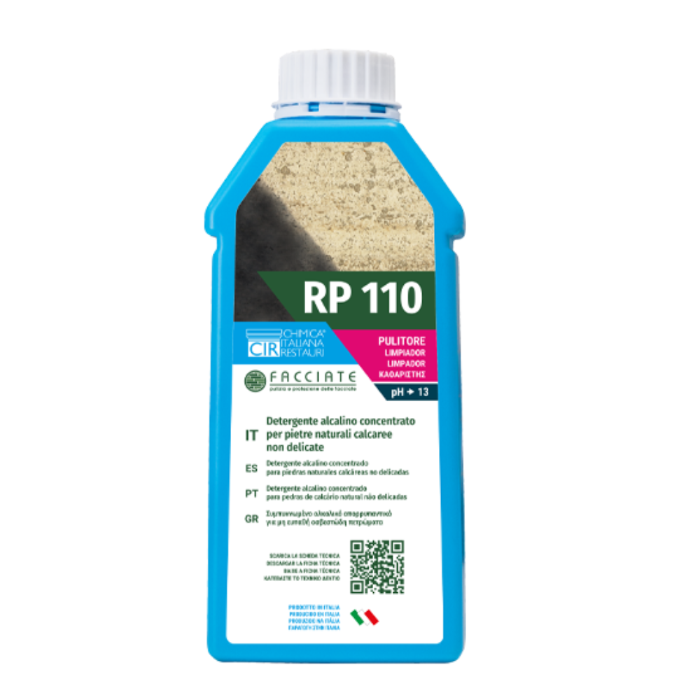 Detergente a ph alcalino concentrato per pietre calcaree rp 110 da 1 lt