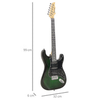 Chitarra Elettrica con Amplificatore 15W e Accessori Nera e Verde