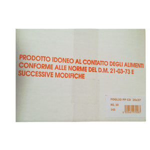 Foglio polipropilene trasparente 25 x 37 cm per alimenti 4 astucci da 2,5 kg ciascuno