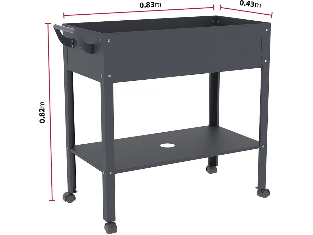 Tavolo da Coltivazione Hibiscus Mobile Anti-UV Antracite Metallo Habitat et Jardin