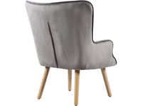 Poltrona Velluto Grigio Scandinava 73x81x92,5 cm Habitat et Jardin