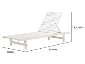 Habitat et Jardin Lettini da Giardino Legno Bianco Set di 2 194 cm