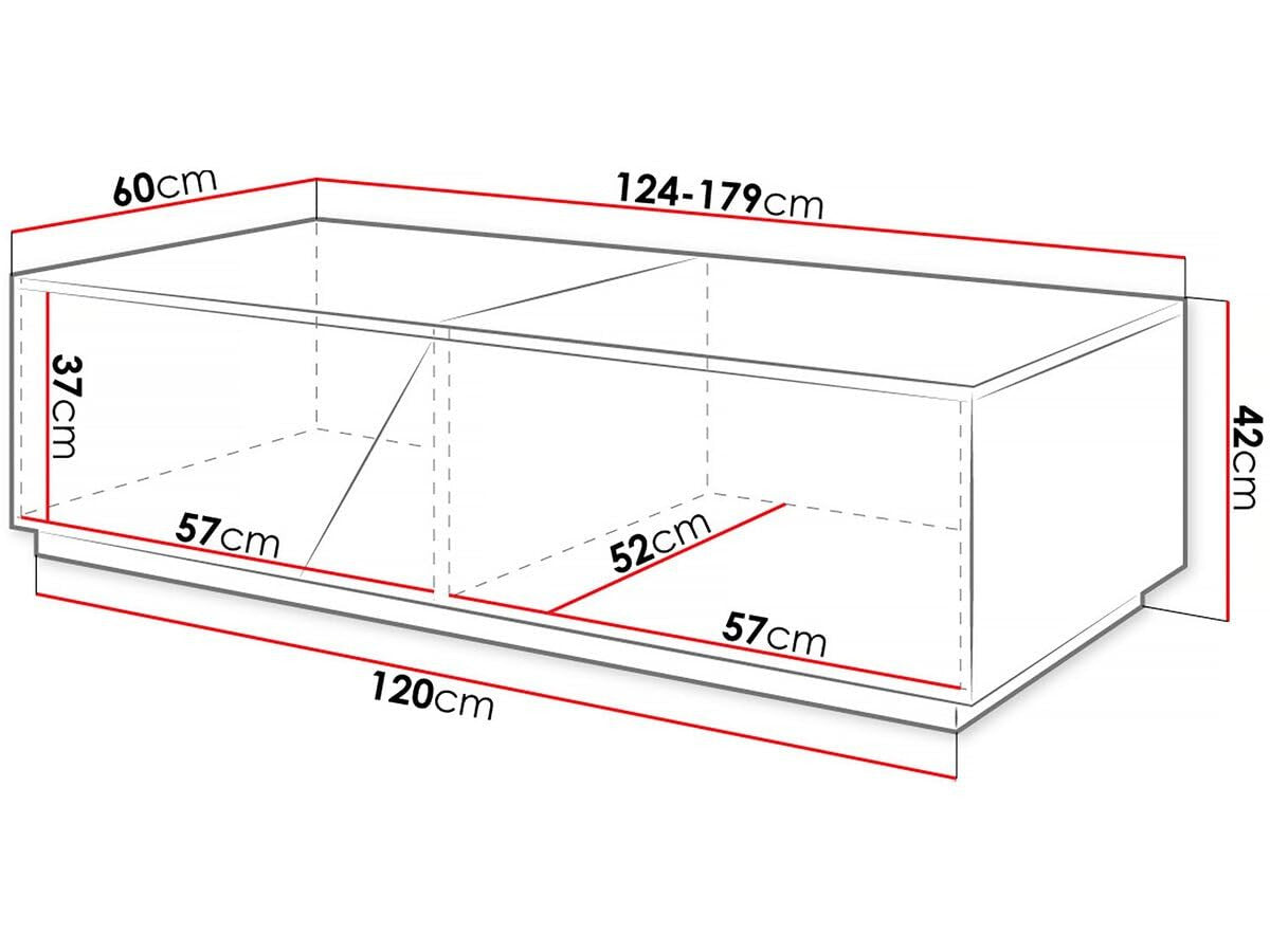 Tavolino con cassapanca 124x60x42cm MDF grigio da esterno Habitat et Jardin