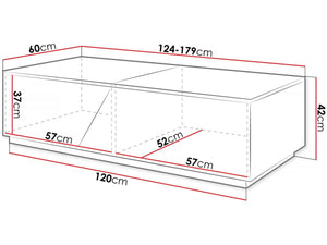 Tavolino con cassapanca 124x60x42cm MDF grigio da esterno Habitat et Jardin