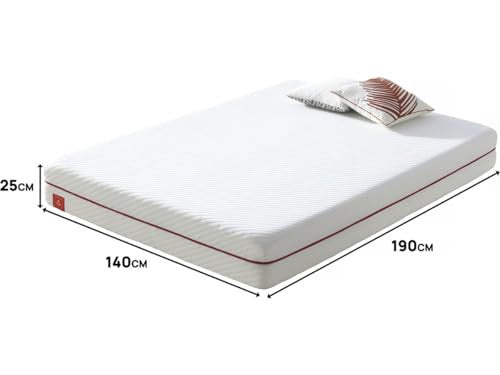 Habitat et Jardin Materasso Memory Foam 140x190 cm 20cm Altezza Antiacaro