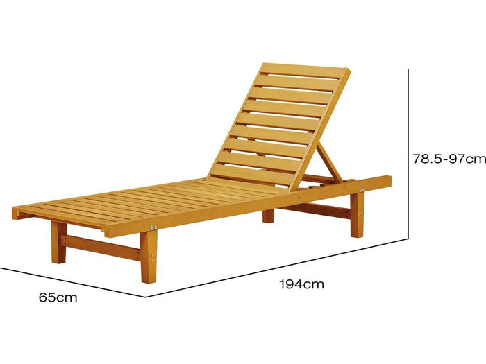 Lettino da Giardino in Legno Marrone Chiaro 194 cm Habitat et Jardin