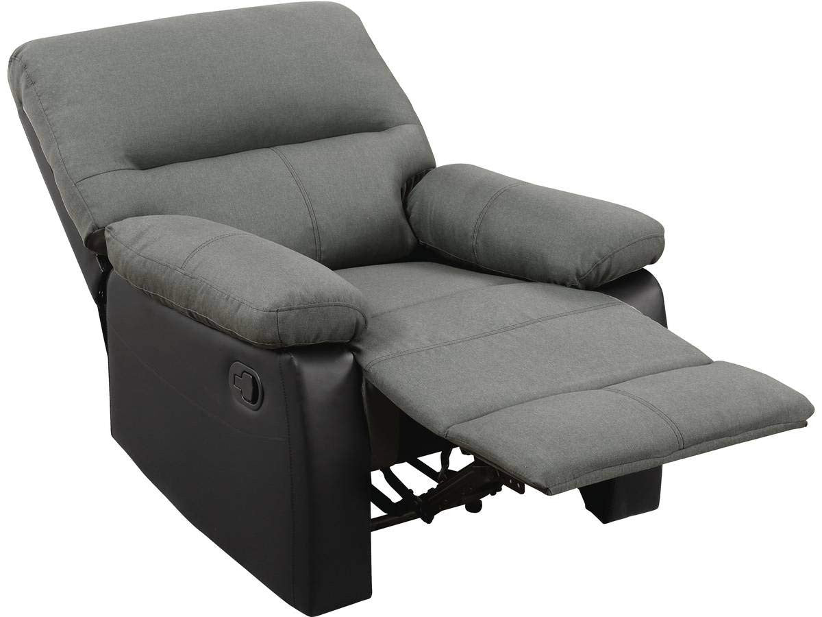 Poltrona Relax Reclinabile Grigio Scuro/Nero 90x89x103cm Habitat et Jardin