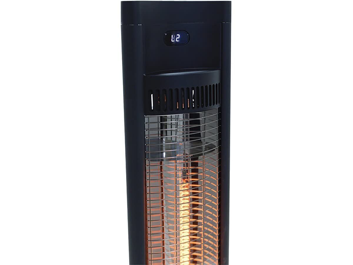 Riscaldatore Elettrico Radiante 2000W Tornado Infrarossi Nero Habitat et Jardin