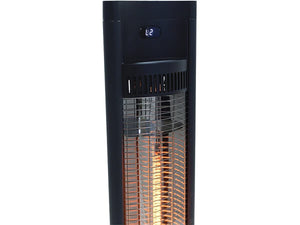 Riscaldatore Elettrico Radiante 2000W Tornado Infrarossi Nero Habitat et Jardin