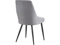 Set 2 Sedie Pranzo Tessuto Grigio 85cm Moderne Ergonomiche Senza Braccioli