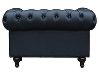 Poltrona Chesterfield Nero Tessuto 111x82x70 cm Habitat et Jardin