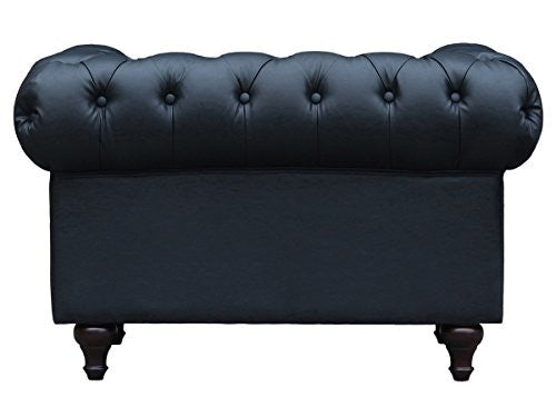 Poltrona Chesterfield Nero Tessuto 111x82x70 cm Habitat et Jardin