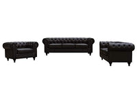 Habitat et Jardin Divano Chesterfield 2 Posti 157 cm Marrone Tessuto