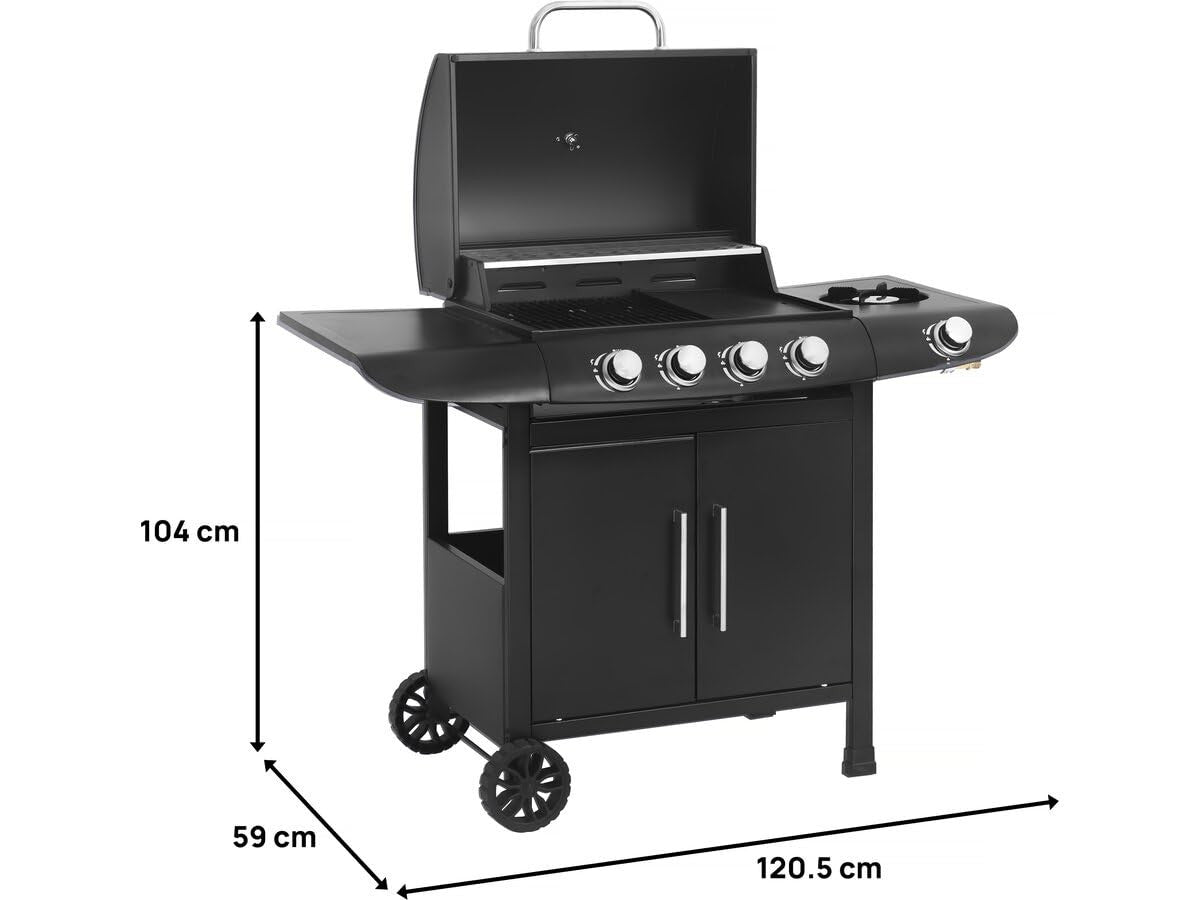 Habitat et Jardin Barbecue a Gas 5+1 Fornelli 14,5 kW Griglia Acciaio Inox