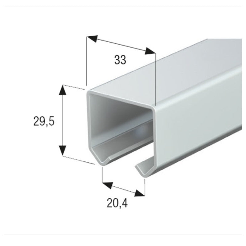 Binario Monorotaia MR3 in Ferro Zincato, Lunghezza 200cm - Perfetto per Teli in PVC, Tettoie, Gazebi, Pergole e Capanni