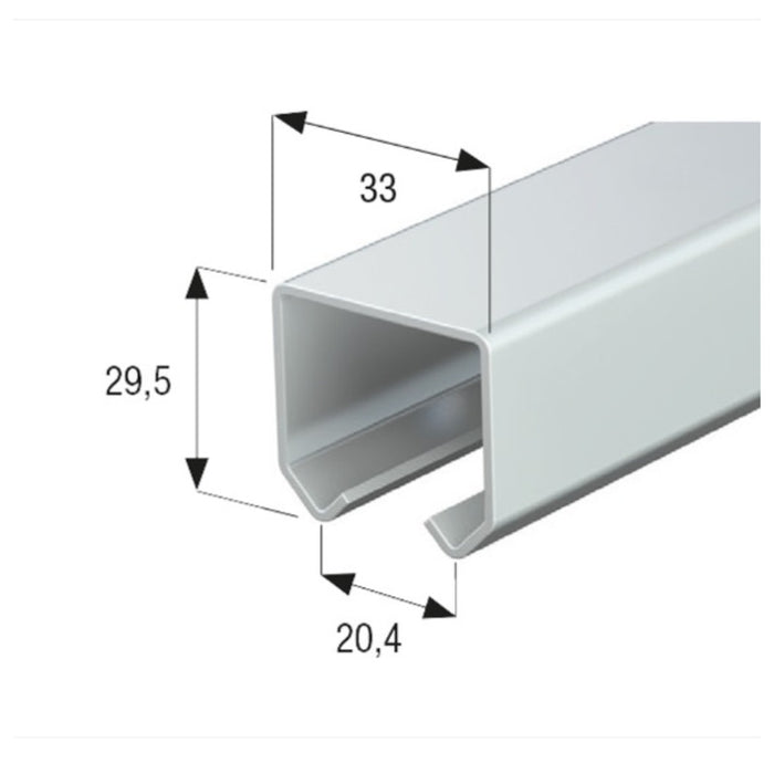 Binario Monorotaia MR3 in Ferro Zincato, Lunghezza 50cm - Perfetto per Teli in PVC, Tettoie, Gazebi, Pergole e Capanni