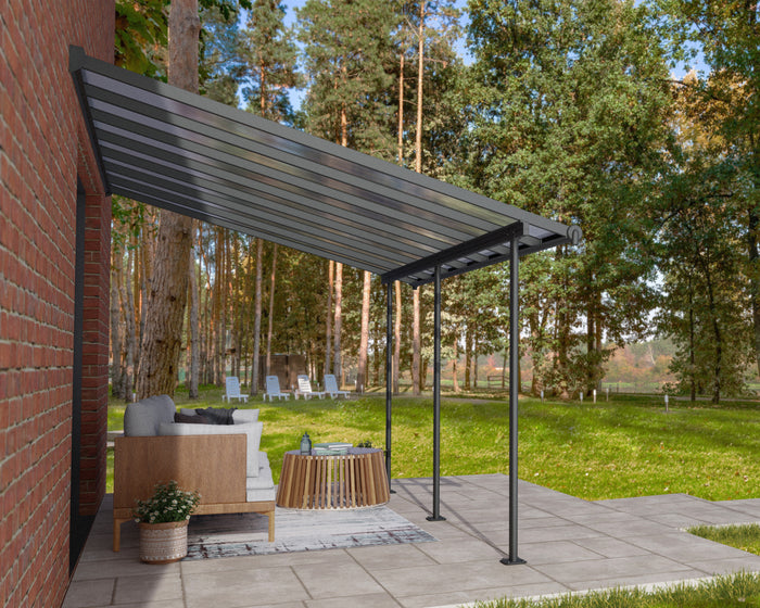 Pergola Sierra Addossata in Alluminio  3X4.3 m Grigio  