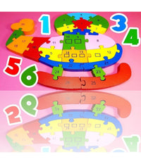 3d Puzzle Legno Forma Elicottero Educativo Lettere Numeri Bambini Imparare Dfh         