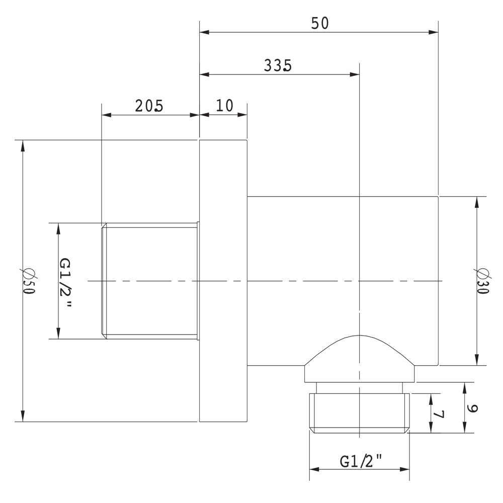 Ogomondo presa acqua cilindro in ottone cromato 1/2” mm *** confezione 1