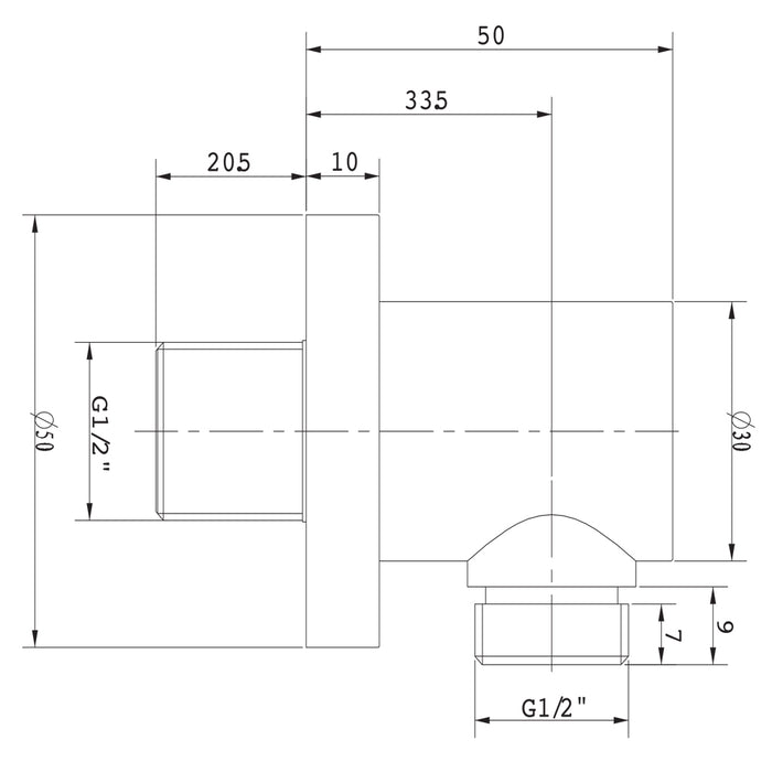 Ogomondo presa acqua cilindro in ottone cromato 1/2â€ mm *** confezione 1