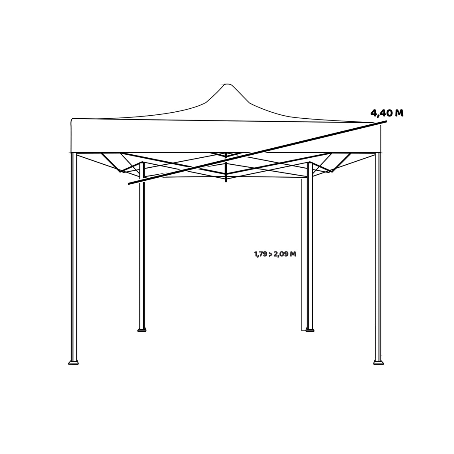 Kebon Tenda / Gazebo Per Giardino 3X3 Impermeabile Tendone Pieghevole Per Fiere E Mercati Colore Verde