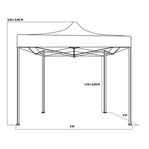 Kebon Tenda / Gazebo Per Giardino 3X3 Impermeabile Tendone Pieghevole Per Fiere E Mercati Colore Verde