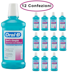 Oral b colluttorio denti & gengive con cetilpiridino cloruro 12 confezioni da 500 milliliters