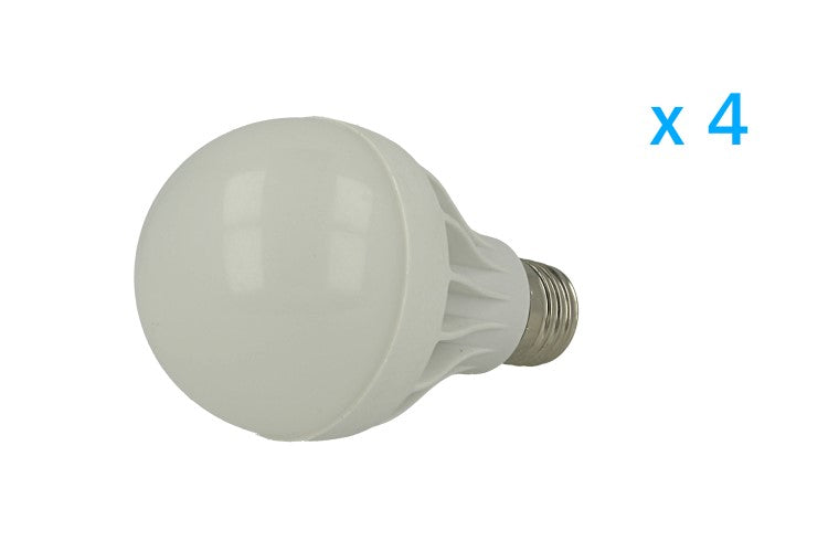 4 PZ Lampade Led E27 Bulbo 7W=60W Bianco Freddo Diametro 64mm Altezza 107mm