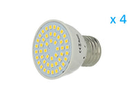 4 PZ Lampade Led E27 Spot 3W=30W Bianco Caldo Diametro 50mm Con 48 smd 2835