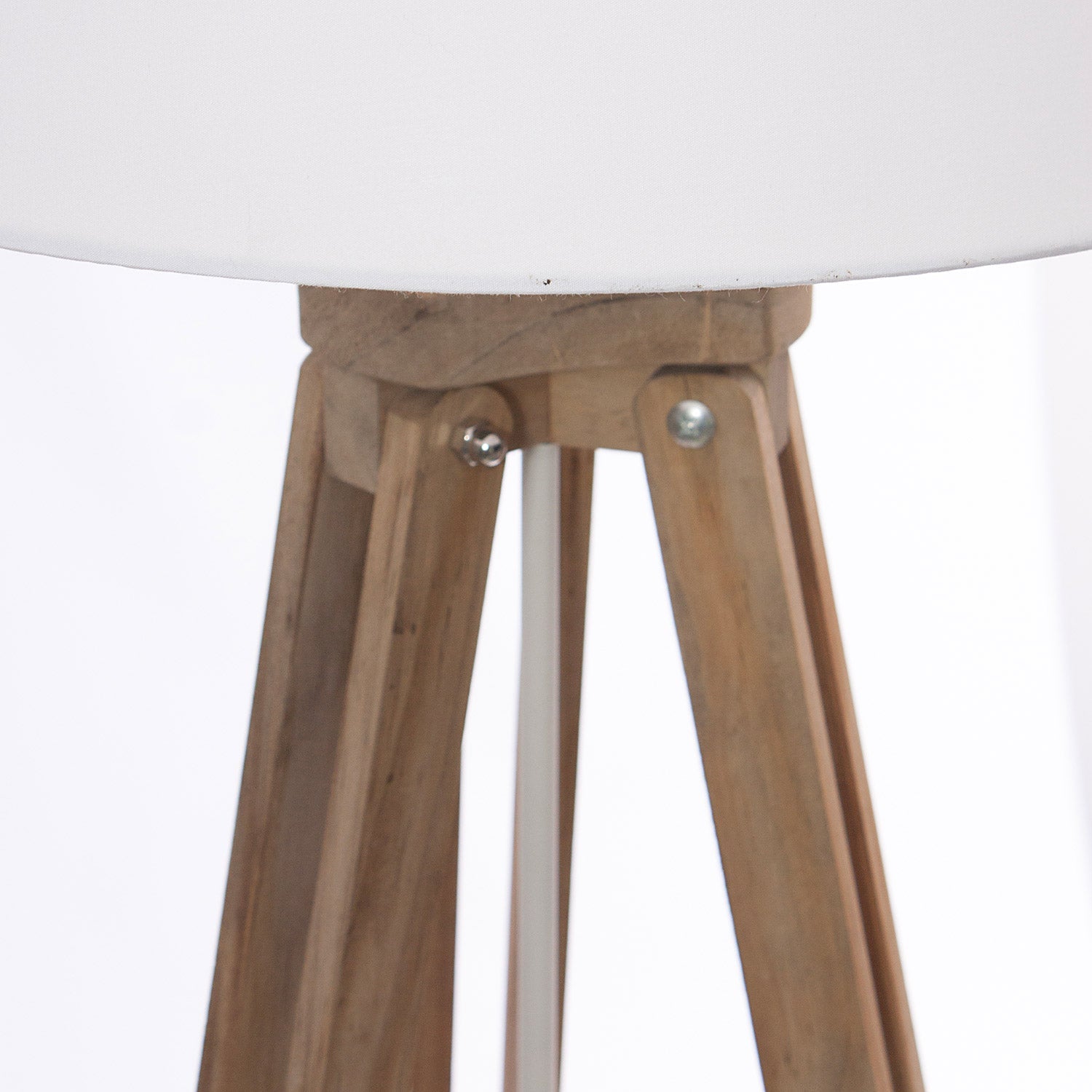 Lampada da Terra Ø55xH131 cm Treppiede in Legno Bianca