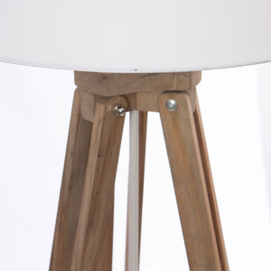 Lampada da Terra Ø55xH131 cm Treppiede in Legno Bianca