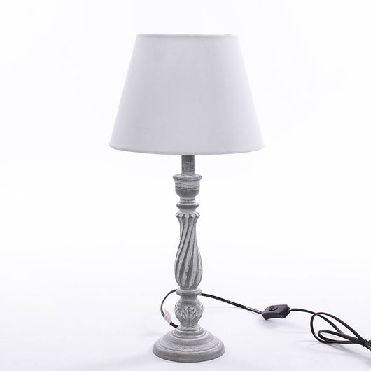 Lampada da Tavolo Ø25xH41 cm in MDF Design Classico Grigia