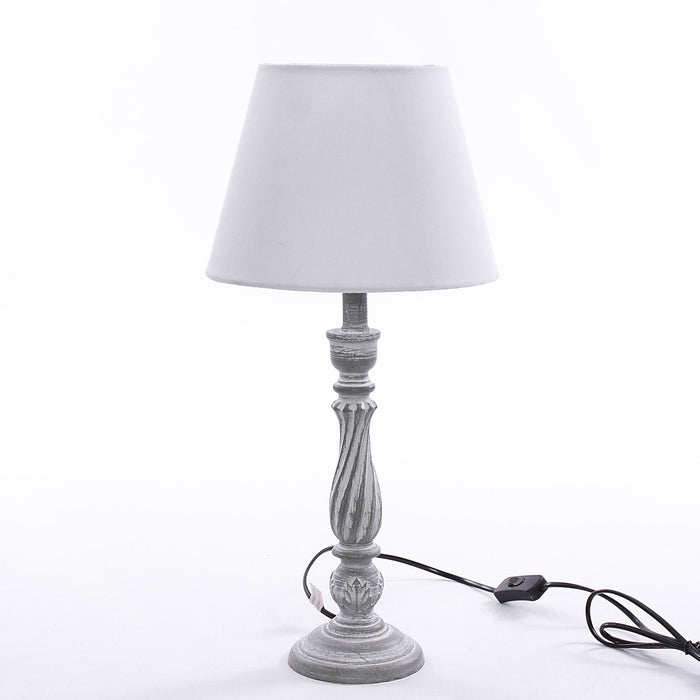 Lampada da Tavolo Ø25xH41 cm in MDF Design Classico Grigia