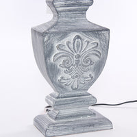 Lampada da Tavolo 15x11xH40 cm in MDF Design Classico Grigio